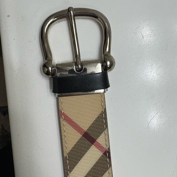 EUC Burberry Checkered Belt with Black Leather Accents - Picture 3 of 6
